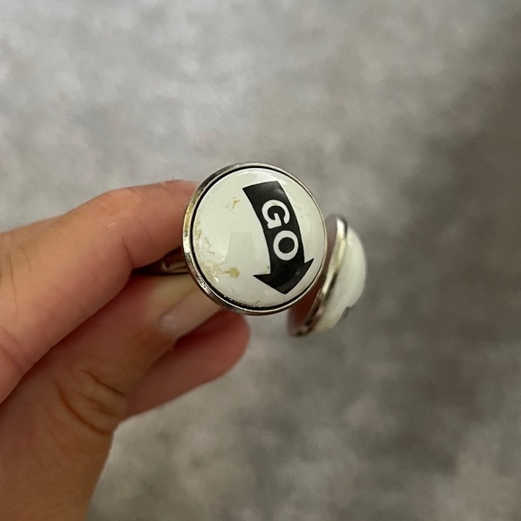 Vintage Duchamp London Cufflinks Stop Go Arrow Red Traffic Light Black White - Picture 5 of 6